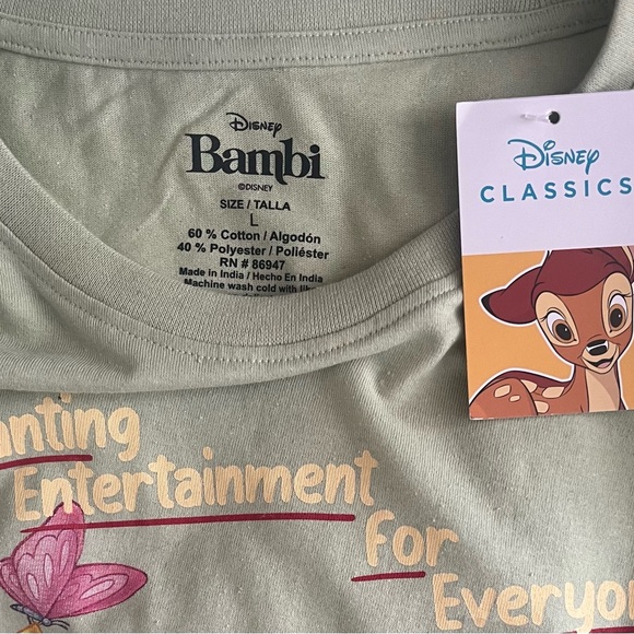 Disney Bambi Graphic Tee - Light Green NWT - Picture 3 of 3